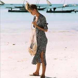 Faithfull Melodie Midi Dress in Navy Floral - S